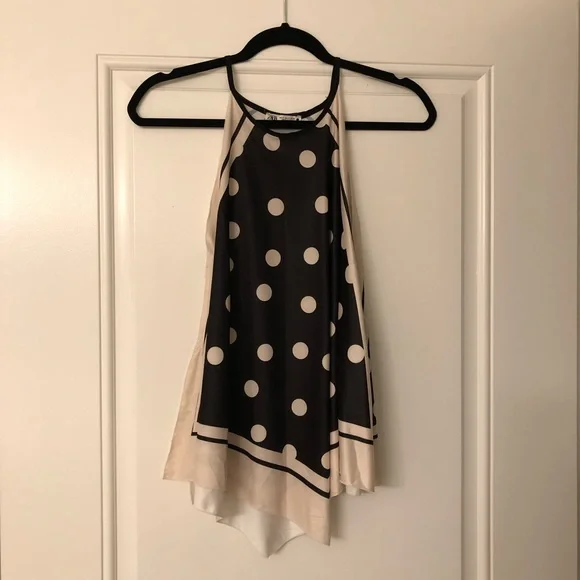 ZARA Satin Bandanna Style Polka Dot Cami - Picture 4 of 5